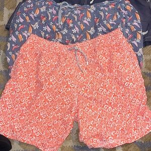 Vilebrequin Orange and Navy Swim Trunks Tag Detail bundle of 2 size 3XL